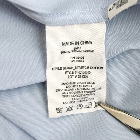 Theory Serah Stretch Cotton Side Tie Poplin Top Size Medium - Picture 13 of 13